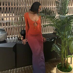 Sodah Eternal Maxi Dress-Orange, UK Size 6